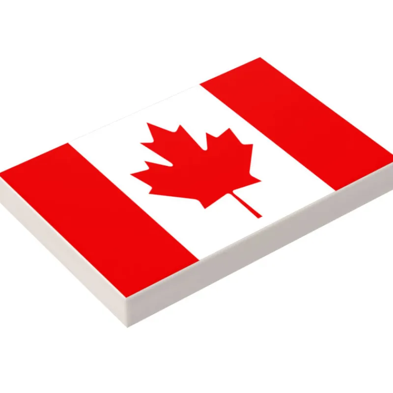 Custom Parts>The Brick Show Shop Canada Flag (USA) (2x3 Tile) made using LEGO part - B3 Customs