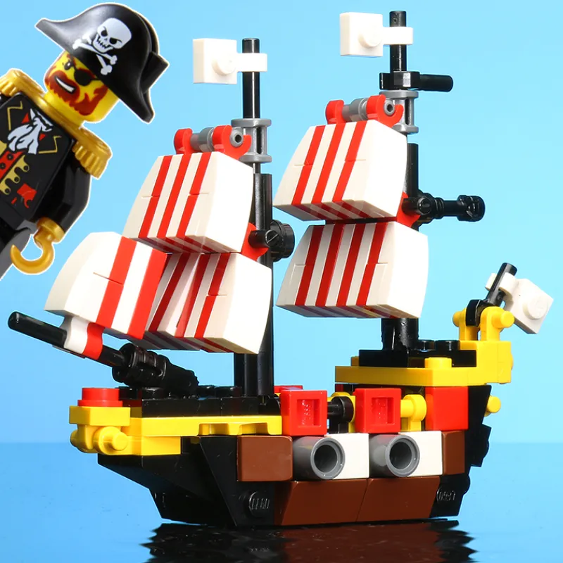 B3 Customs>The Brick Show Shop Custom Mini Black Seas Barracuda with Captain Brickbeard Minifigure
