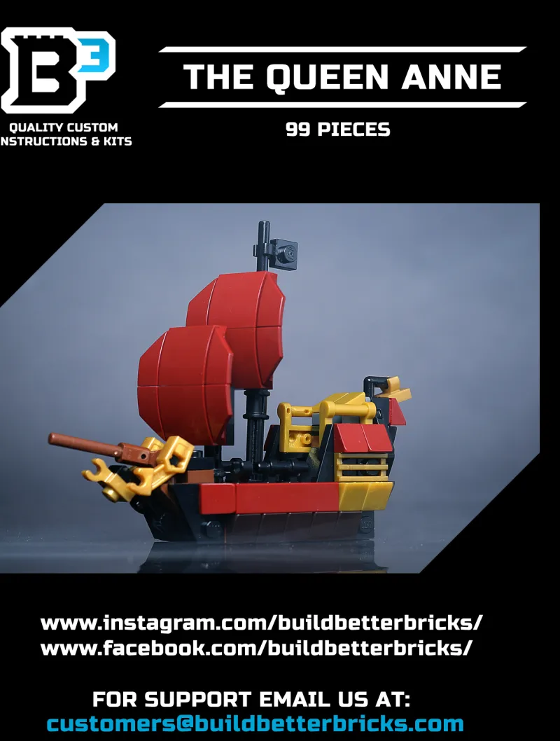B3 Customs>The Brick Show Shop Custom Mini Queen Anne's Revenge Pirate Ship