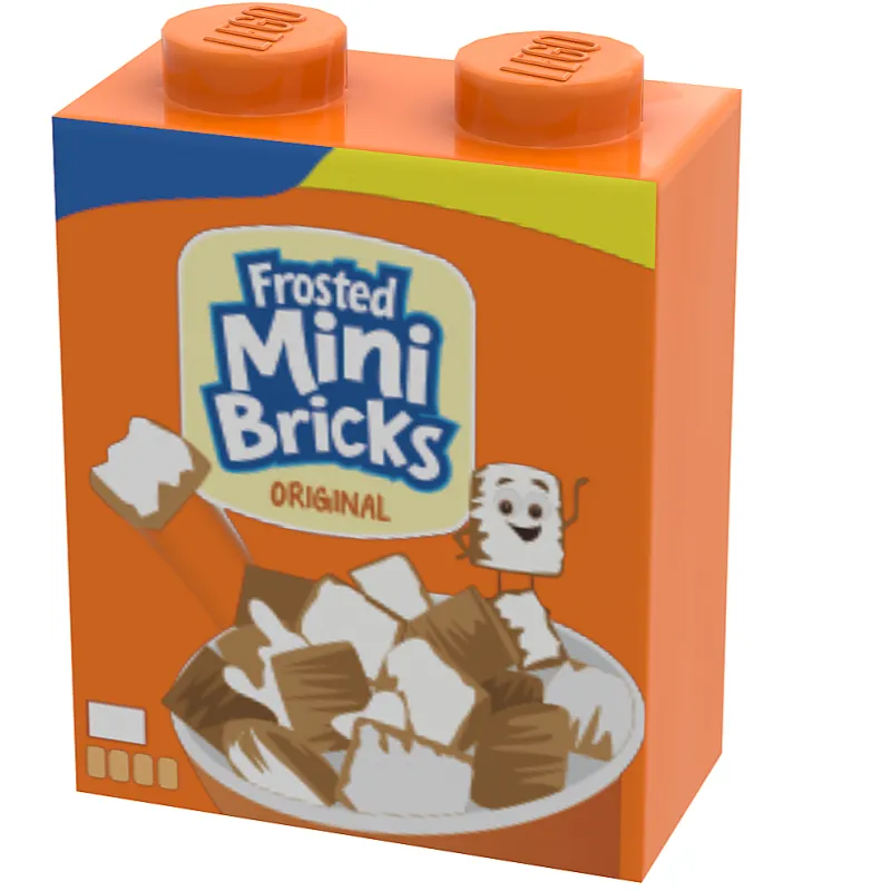 B3 Customs>The Brick Show Shop Frosted Mini Bricks Cereal - Custom Printed 1x2x2 Brick
