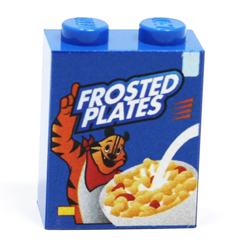 B3 Customs>The Brick Show Shop Frosted Plates Cereal - Custom Printed 1x2x2 Brick