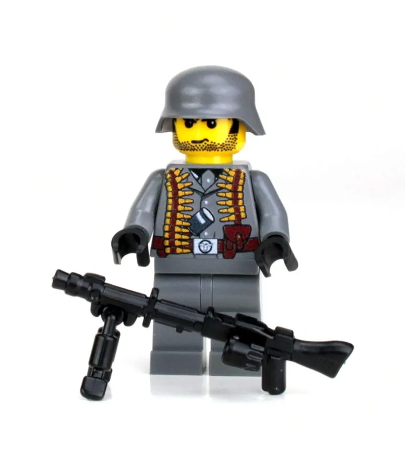 Custom Lego Military Minifigures>The Brick Show Shop German World War 2 MG Gunner - Custom LEGO Military Minifig