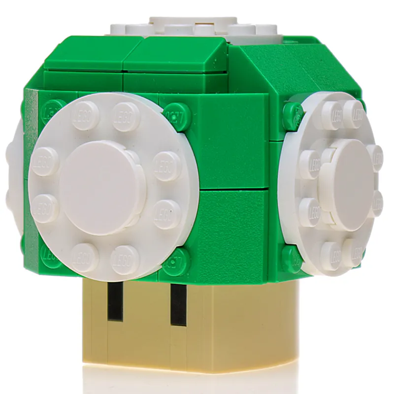 B3 Customs>The Brick Show Shop Green Power Mushroom made from LEGO parts - B3 Customs