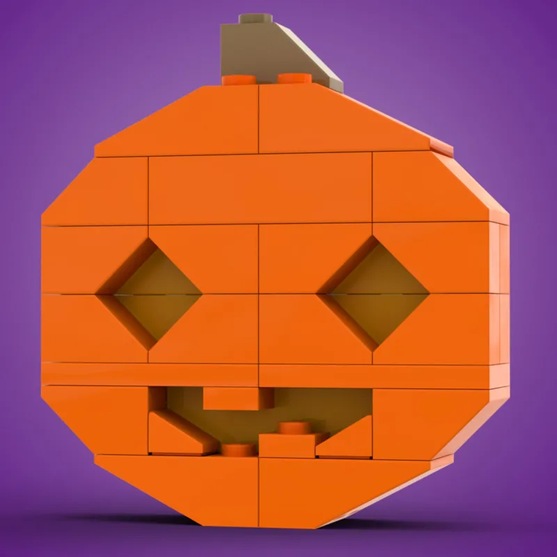 B3 Customs>The Brick Show Shop Halloween Jack-O'-Lantern B3 Customs Set made using LEGO parts