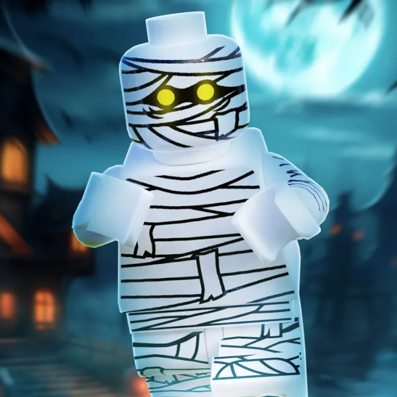 B3 Customs>The Brick Show Shop Halloween Mummy Minifig - B3 Customs made using LEGO parts