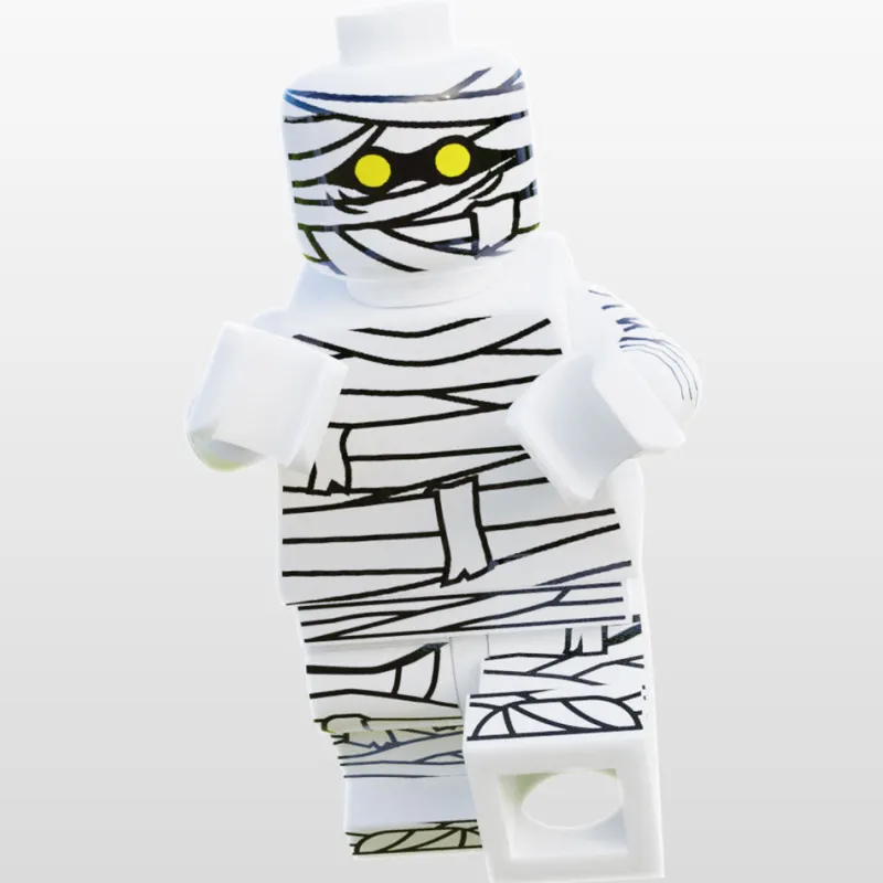 B3 Customs>The Brick Show Shop Halloween Mummy Minifig - B3 Customs made using LEGO parts