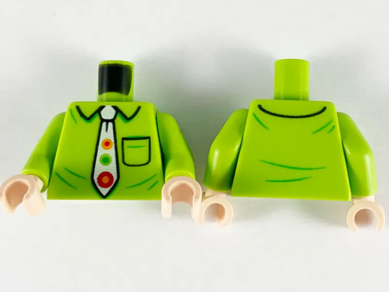 Lego Parts>The Brick Show Shop LEGO Lime Shirt with Spot Tie (Friends, Gunther) Torso