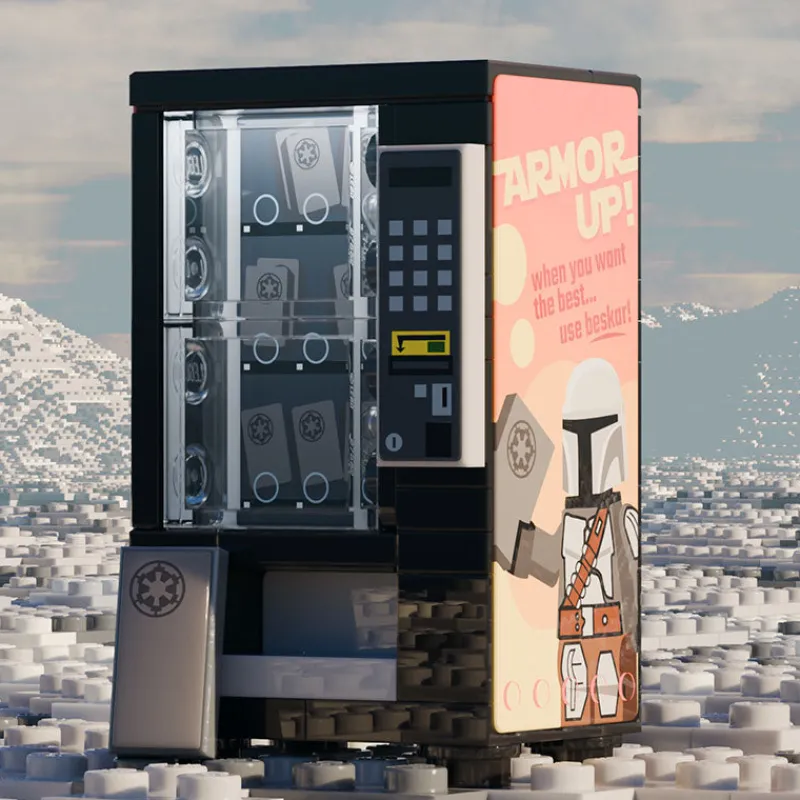 Vending Machines>The Brick Show Shop Mando Beskar Vending Machine Building Set made using LEGO parts - B3 C