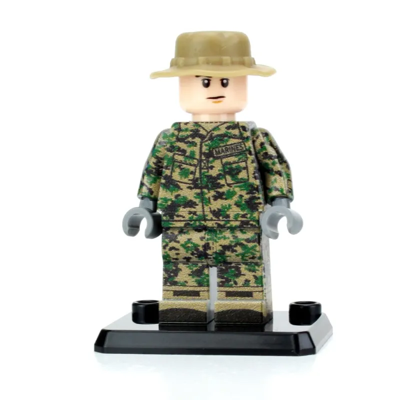 Custom Lego Military Minifigures>The Brick Show Shop Marine Woodland MARPAT CAMO Duty Uniform - Custom LEGO Military Minifi