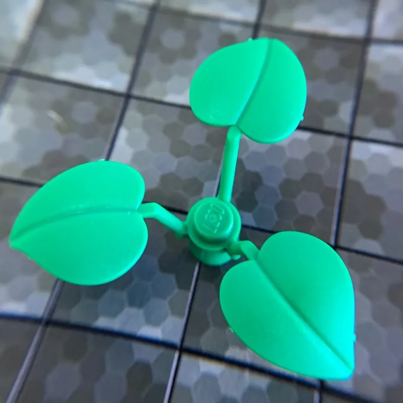Lego Parts>The Brick Show Shop Plant, Flower Stem 1 x 1 x 2/3 with 3 Large Leaves - Official LEGO® Pa
