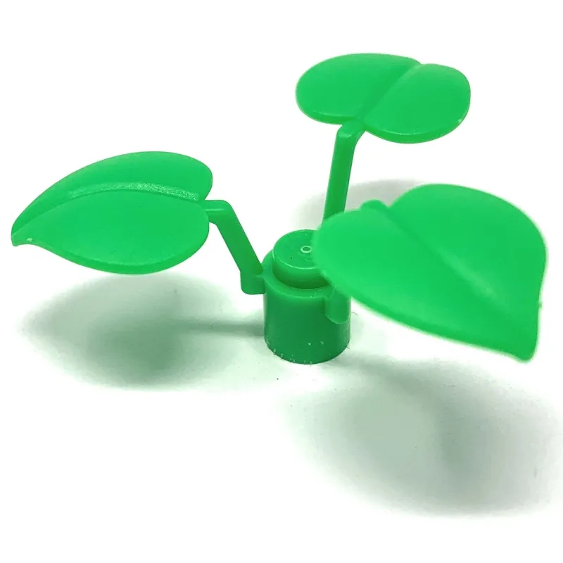 Lego Parts>The Brick Show Shop Plant, Flower Stem 1 x 1 x 2/3 with 3 Large Leaves - Official LEGO® Pa
