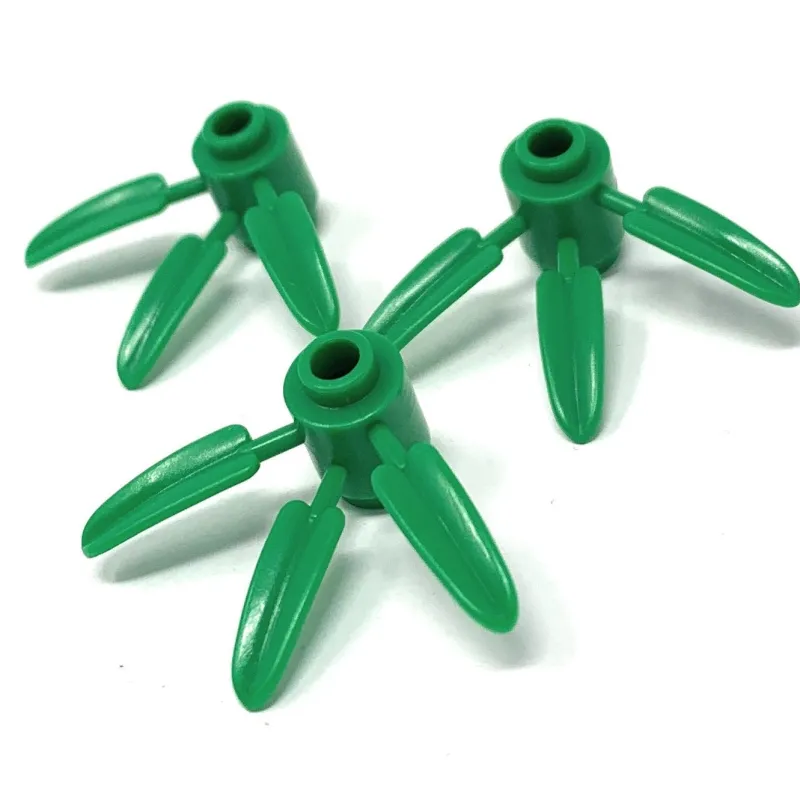 Lego Parts>The Brick Show Shop Plant, Round 1 x 1 with 3 Bamboo Leaves (Set of 3) - Official LEGO® Pa
