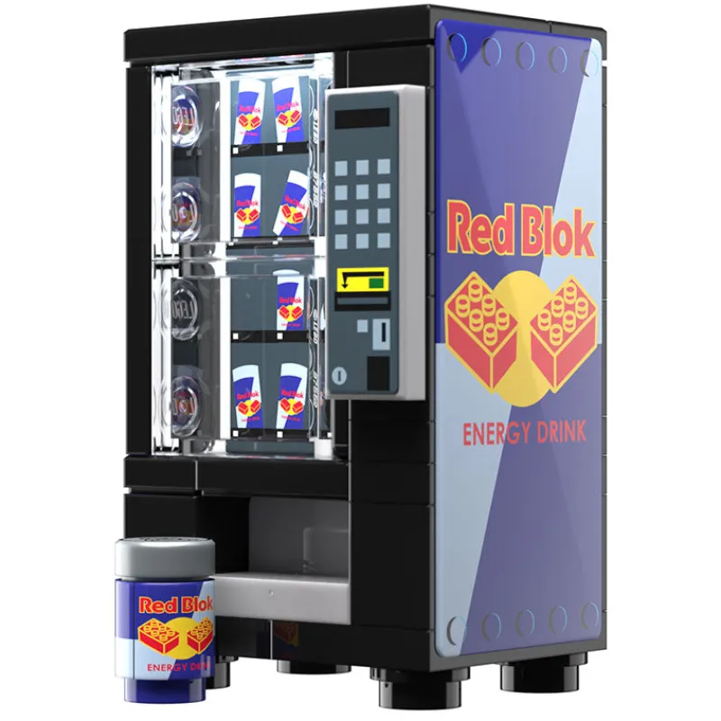 Vending Machines | Amusement Park / Carnival>The Brick Show Shop Red Brick Energy Drink Vending Machine made using LEGO parts - B3 Cust