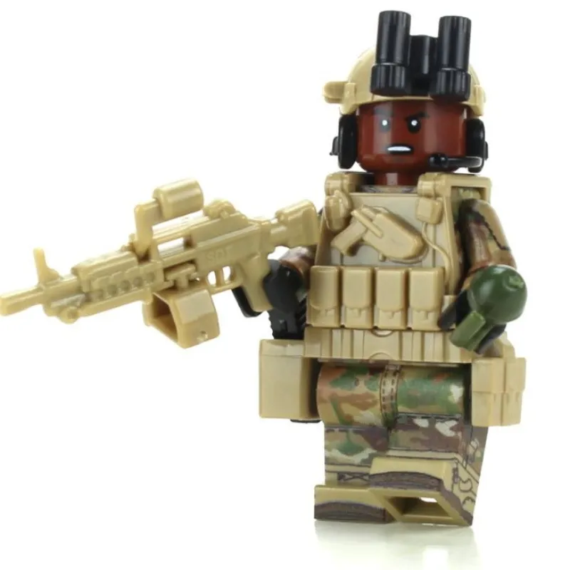 Custom Lego Military Minifigures>The Brick Show Shop US Army African American Gunner OCP - Custom LEGO Military Minifigure