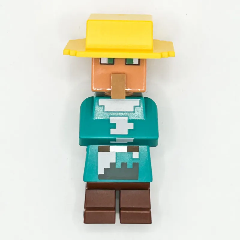 Minecraft>The Brick Show Shop Villager (Farmer) - Snow Biome Outfit, Yellow Hat - LEGO Minecraft Min
