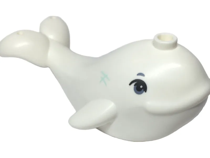 Lego Parts>The Brick Show Shop White Whale with Sand Blue Eyes Pattern - Official LEGO® Part